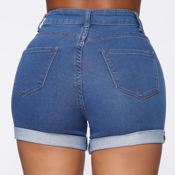 Fashion Nova Blue Jean Shorts - Picture 4 of 6